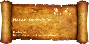 Meter András névjegykártya